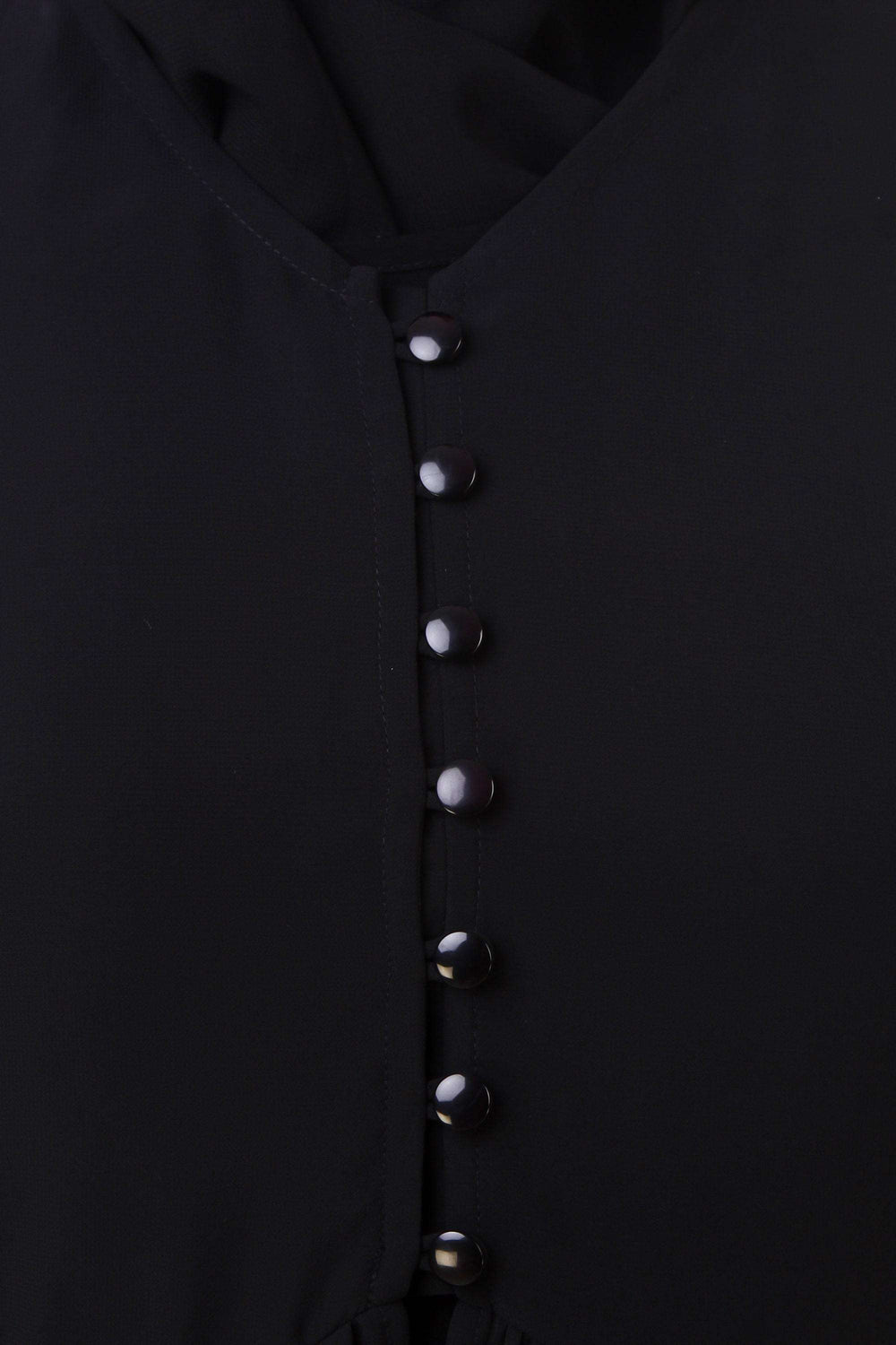 Black Nida and Georgette Abaya Button