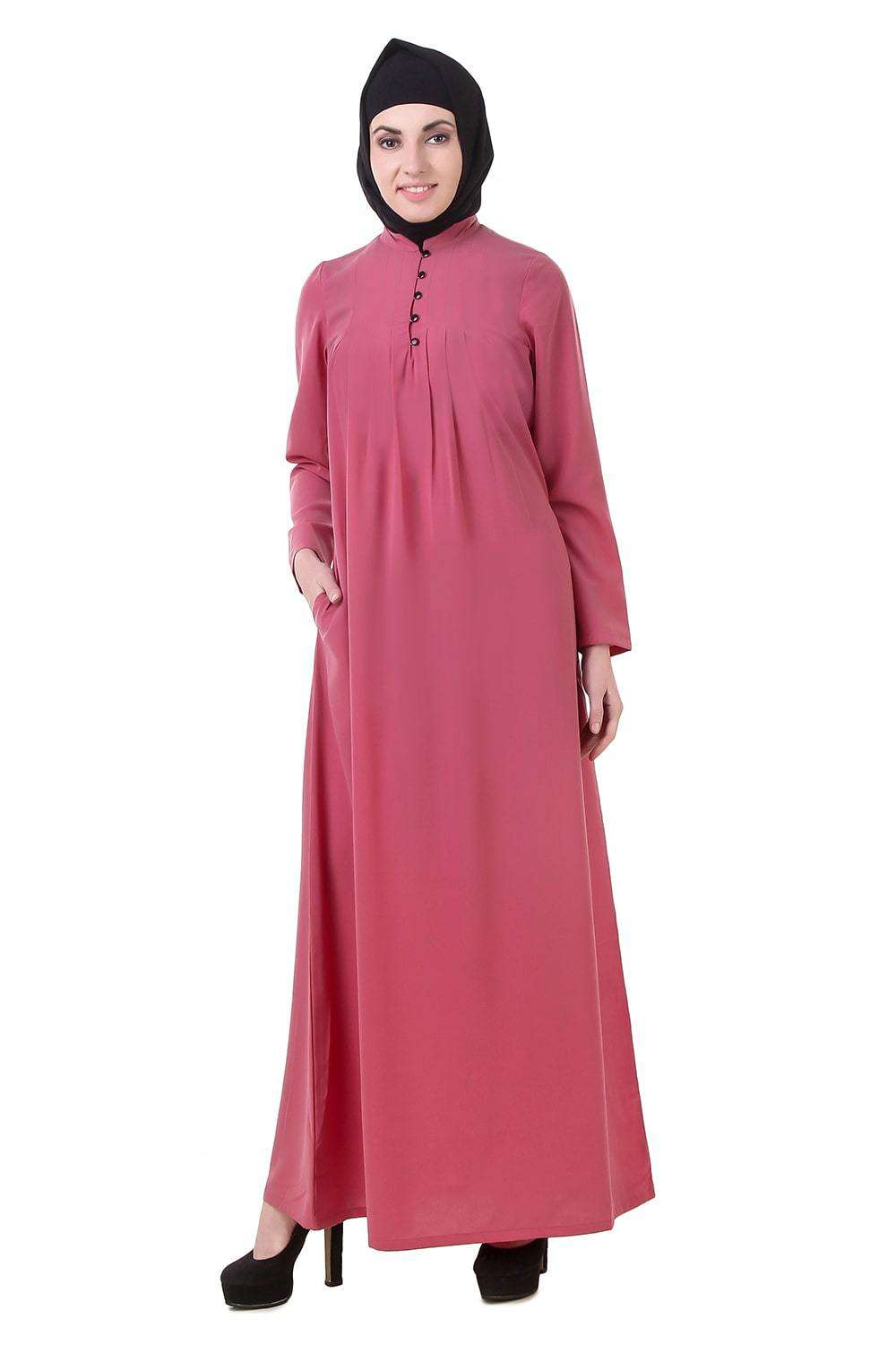 Dusty Pink Crepe Abaya