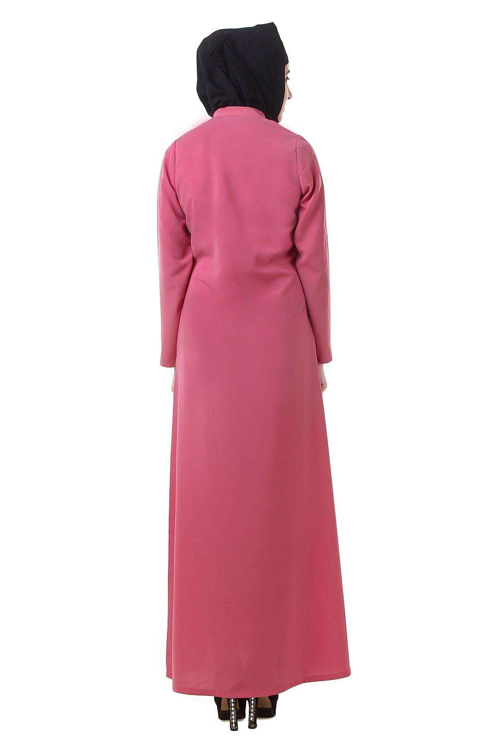 Dusty Pink Crepe Abaya Back