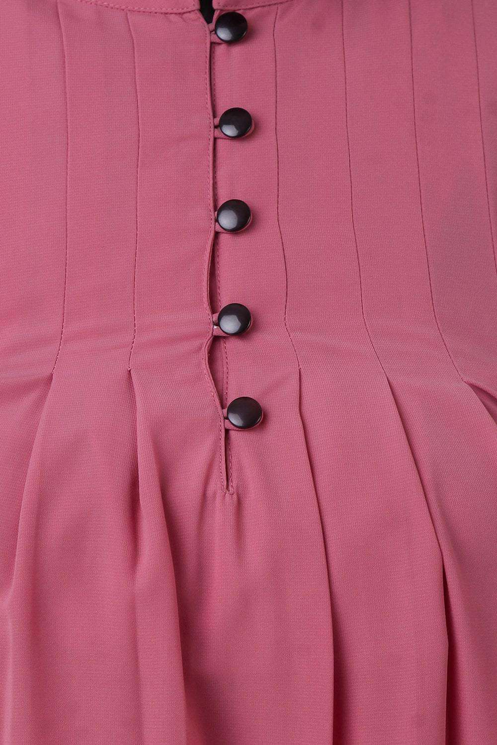 Dusty Pink Crepe Abaya Buttons
