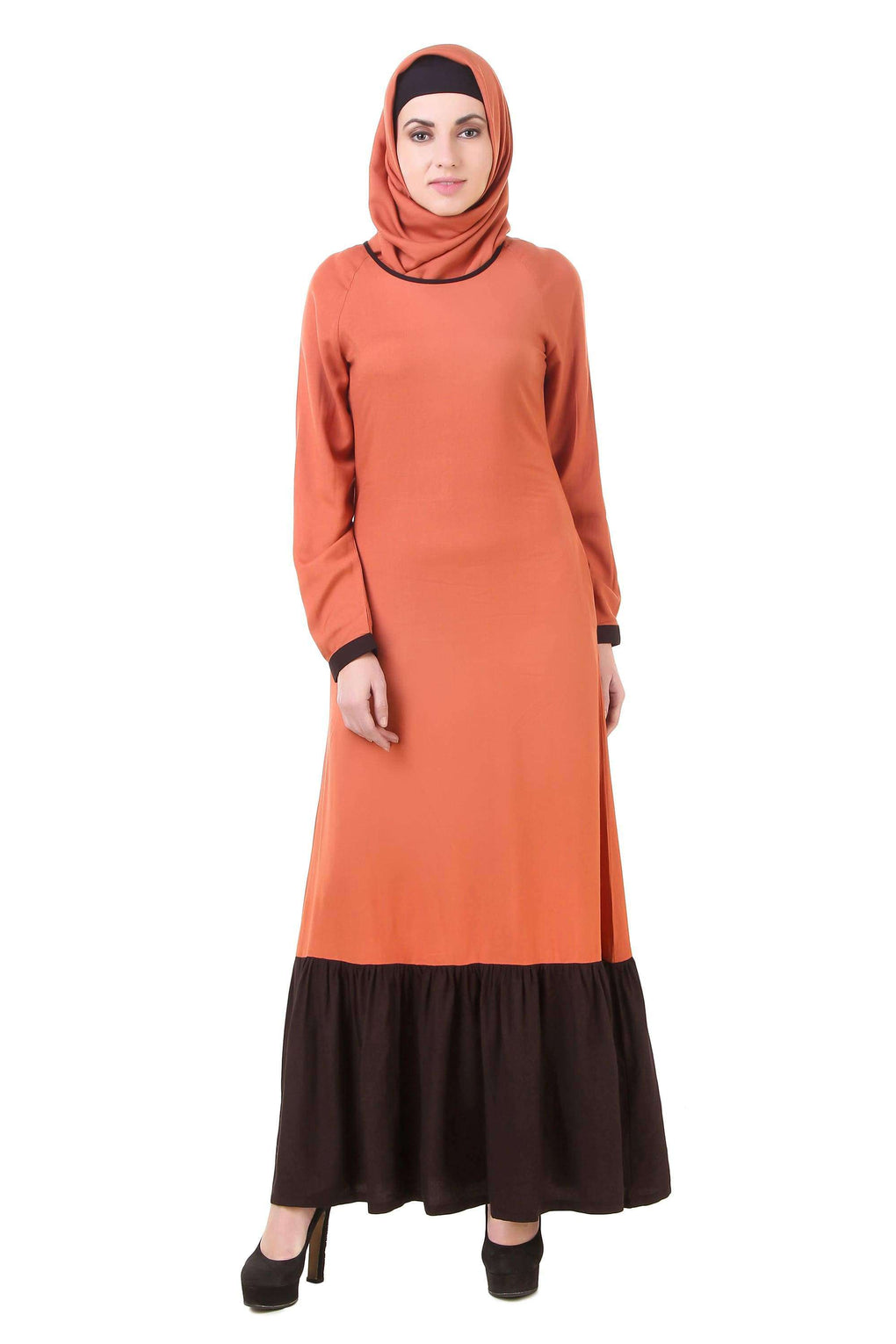 Red Wood & Black Rayon Abaya