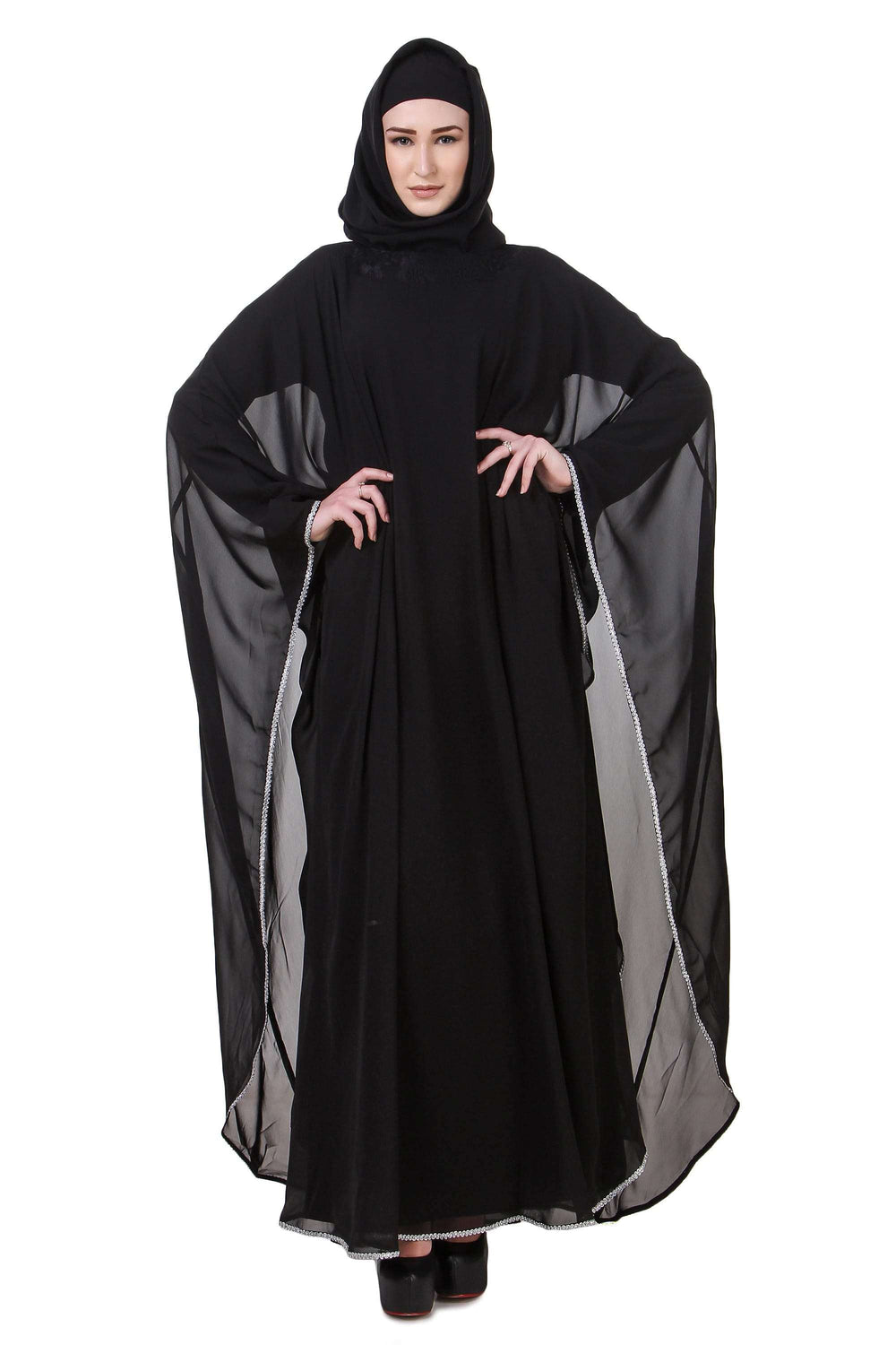 Black Nida Dubai Batwing Abaya