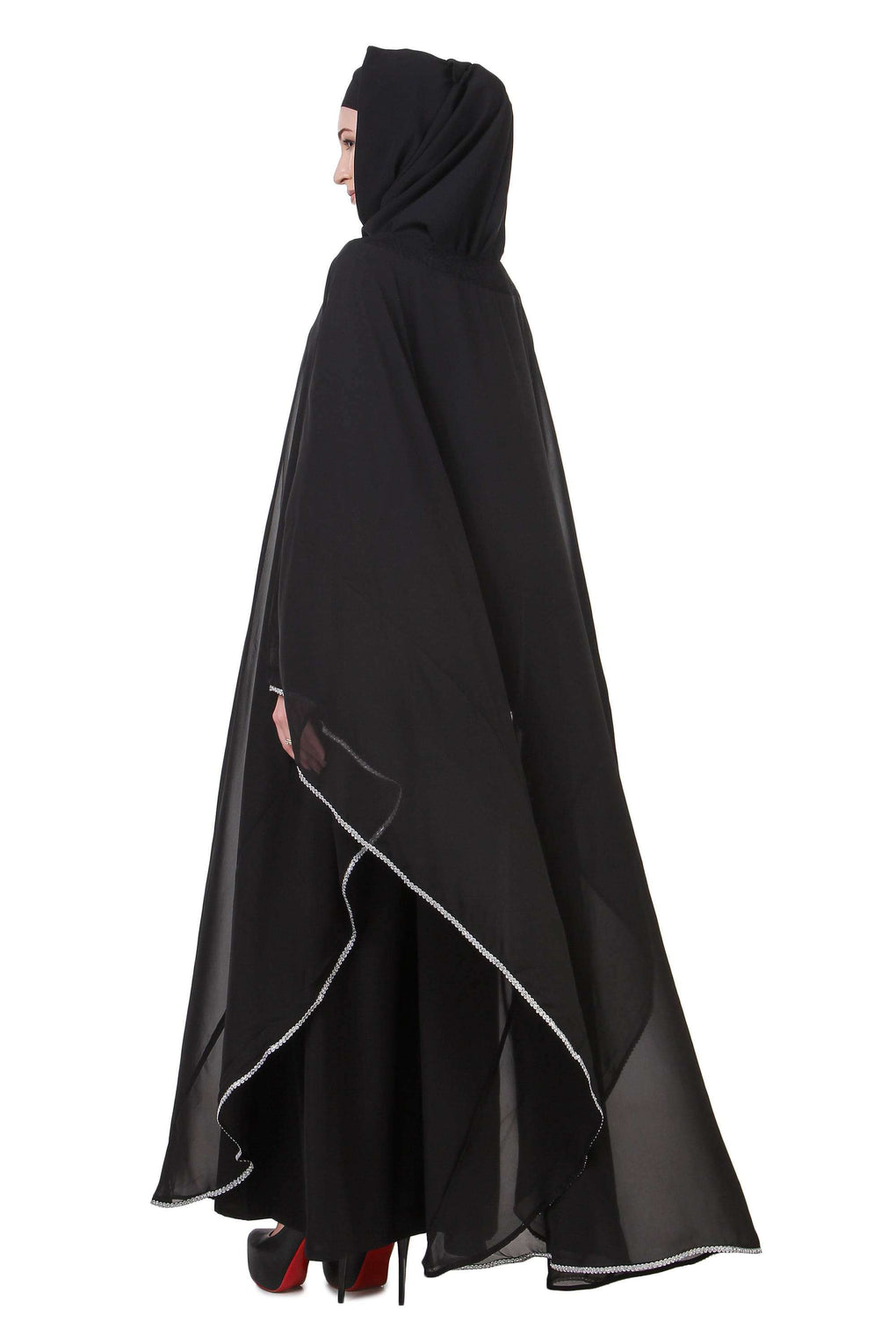 Black Nida Dubai Batwing Abaya Back