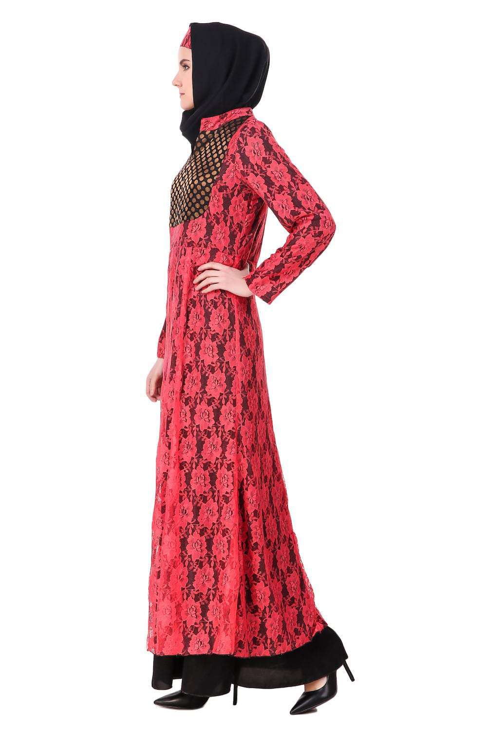 Fancy Dual Color EID Abaya Side