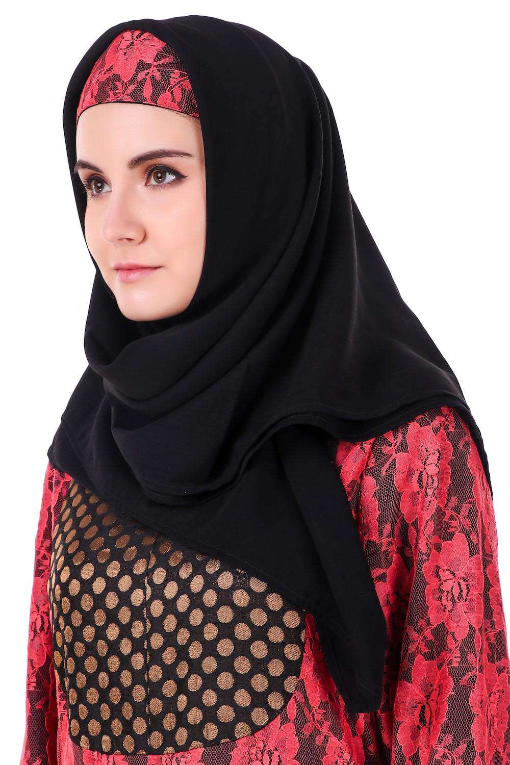 Fancy Dual Color EID Abaya Hijab