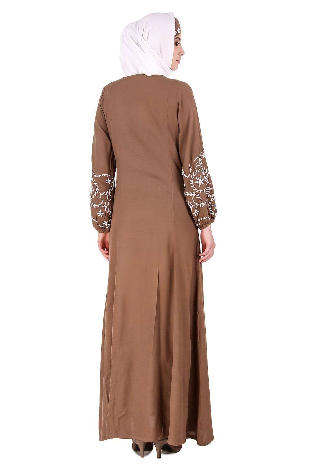 Rayon Princess Seam Khaki Abaya