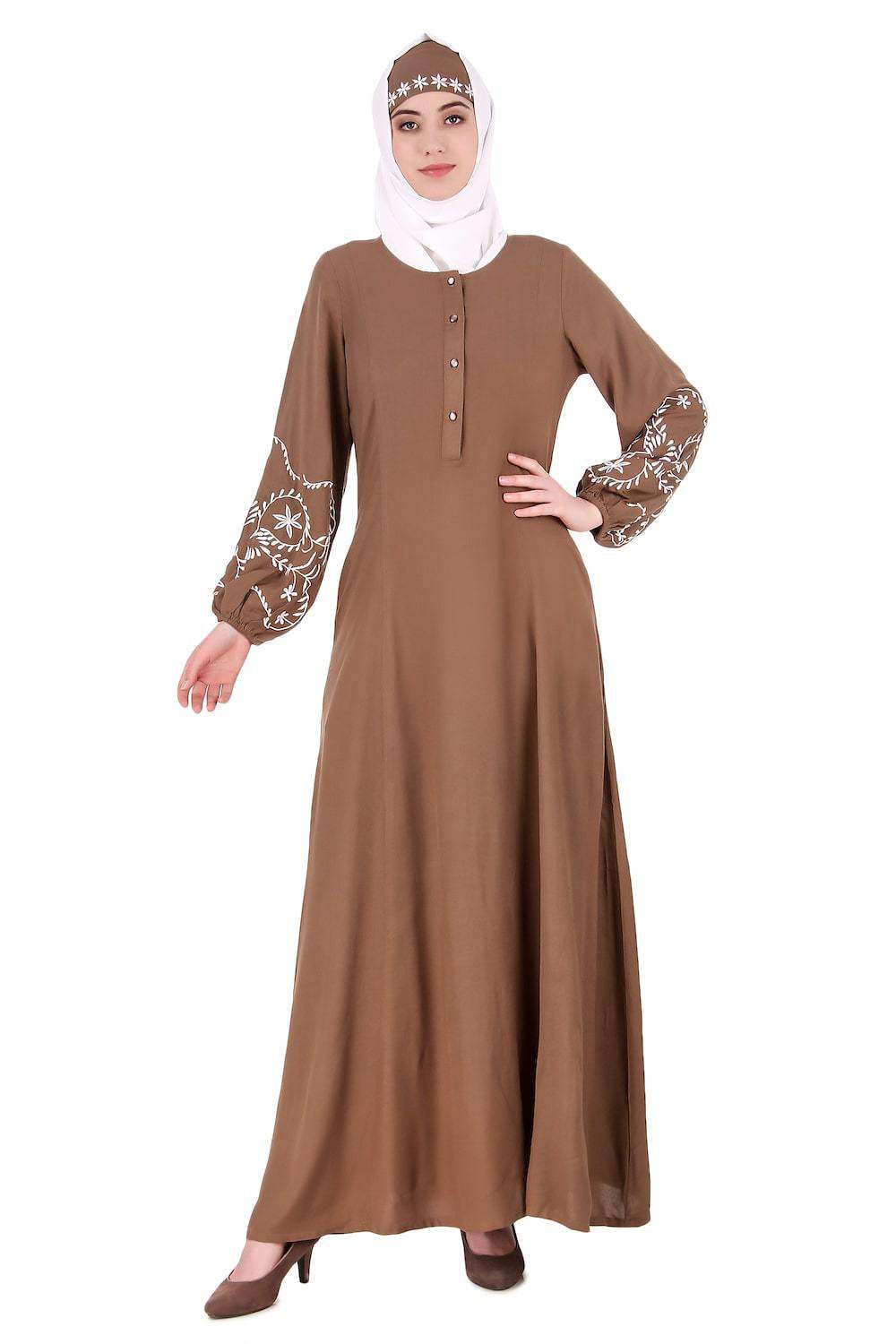 Rayon Princess Seam Khaki Abaya