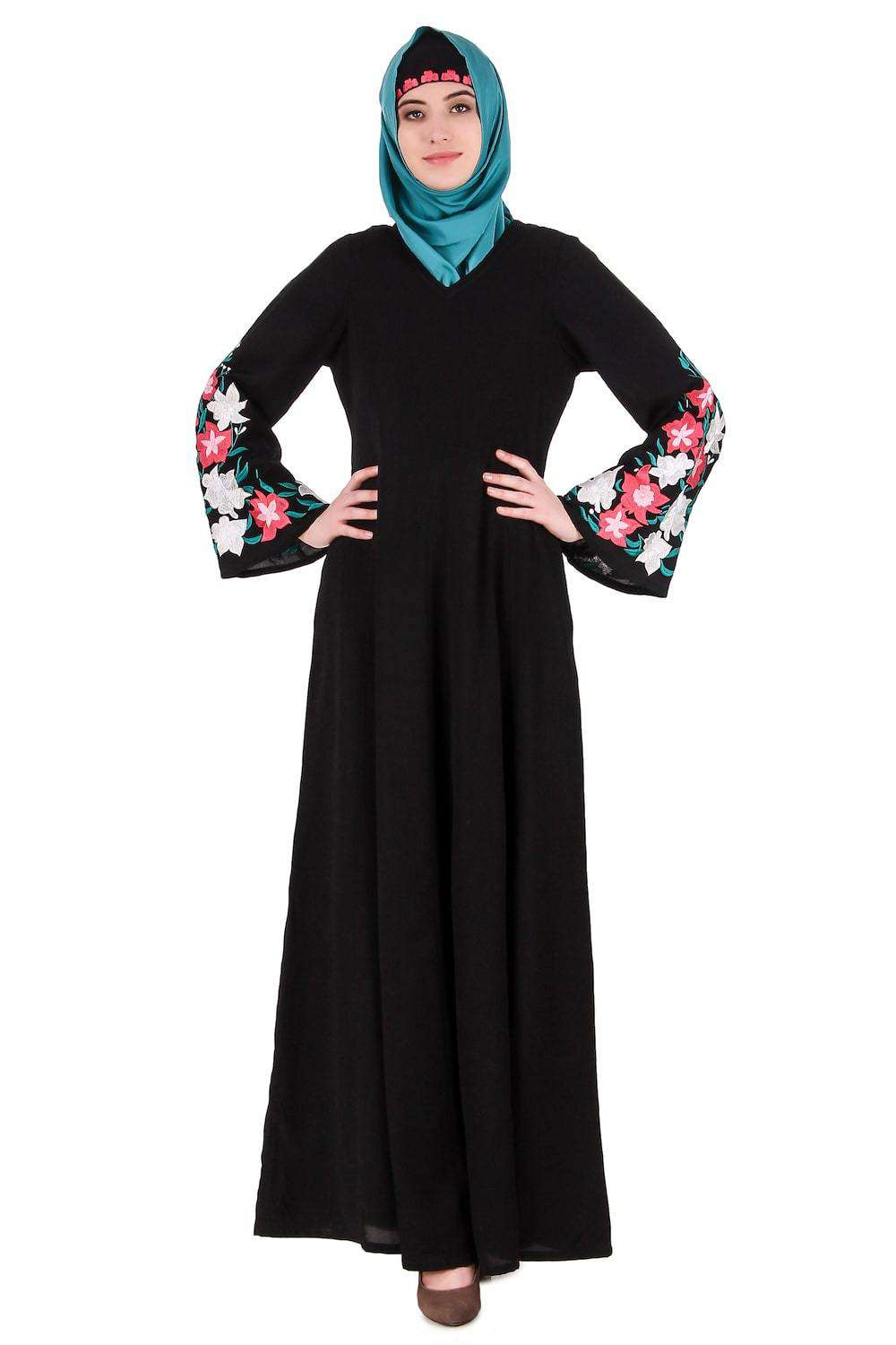 Embellished Bell Sleeve Umbrella Abaya