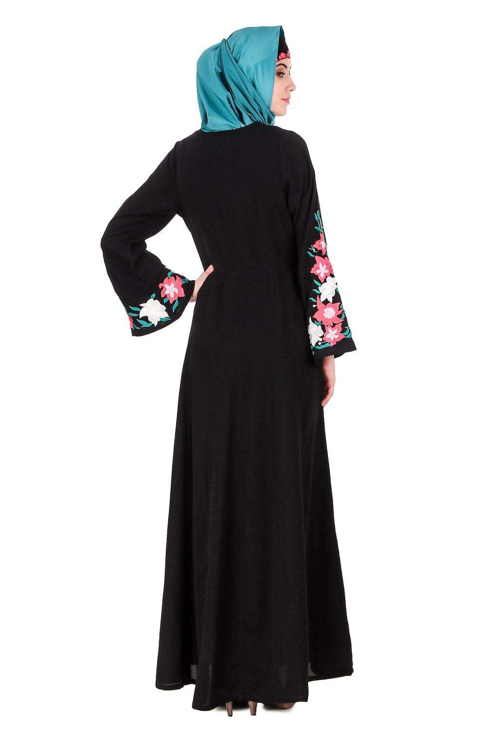 Embellished Bell Sleeve Umbrella Abaya Back