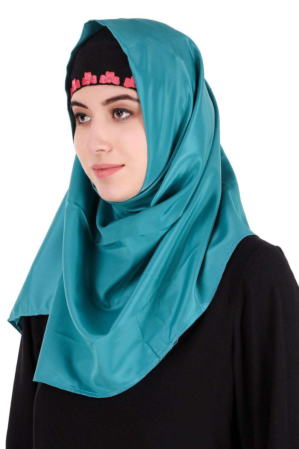 Embellished Bell Sleeve Umbrella Abaya Hijab