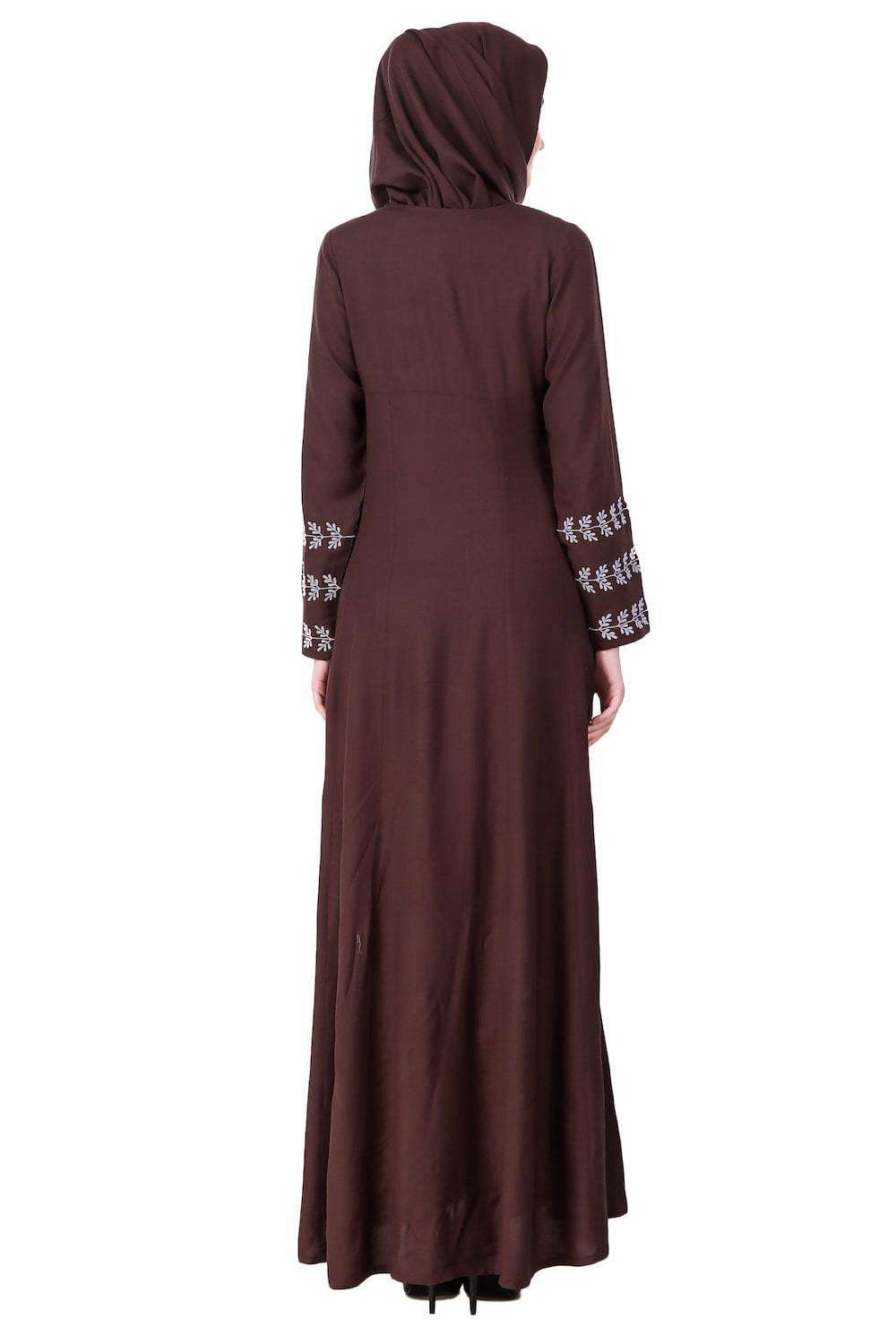 Repeat Leaf Pattern Rayon Abaya