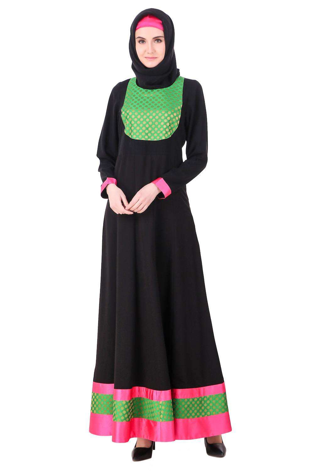 Black Anarkali EID Abaya Front