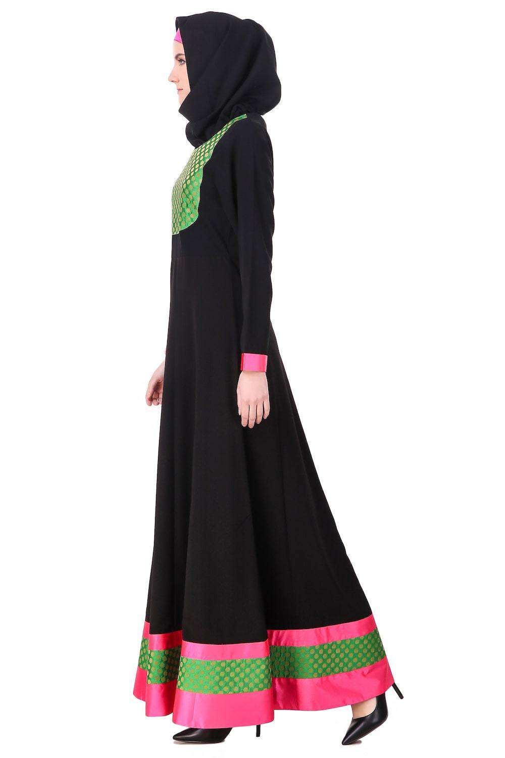 Black Anarkali EID Abaya Side