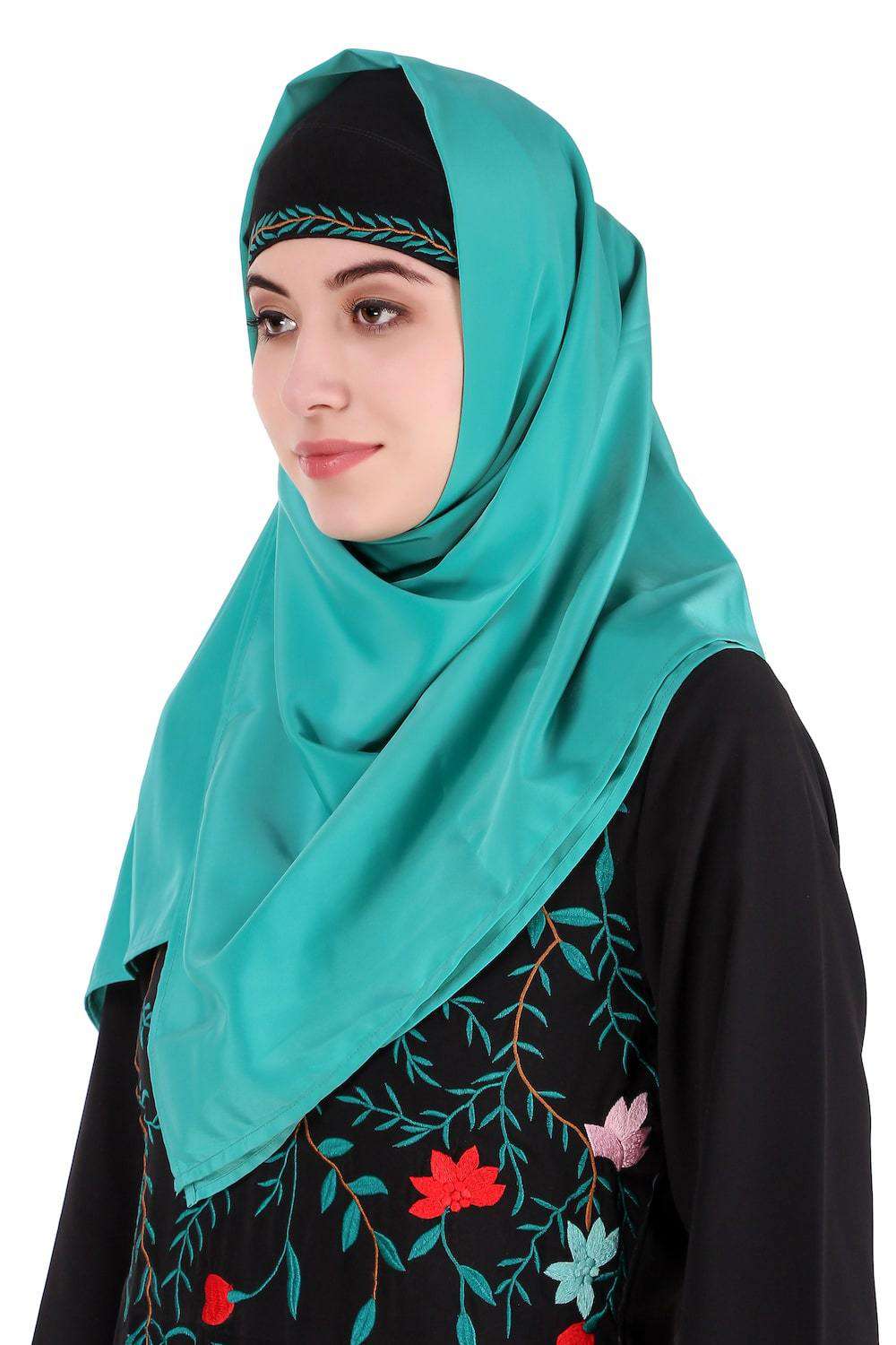 Nida & Georgette Dual Layer Anarkali Abaya Hijab