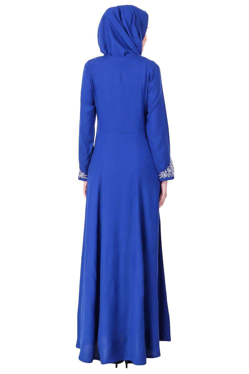 Split Neck Embellished Rayon Abaya