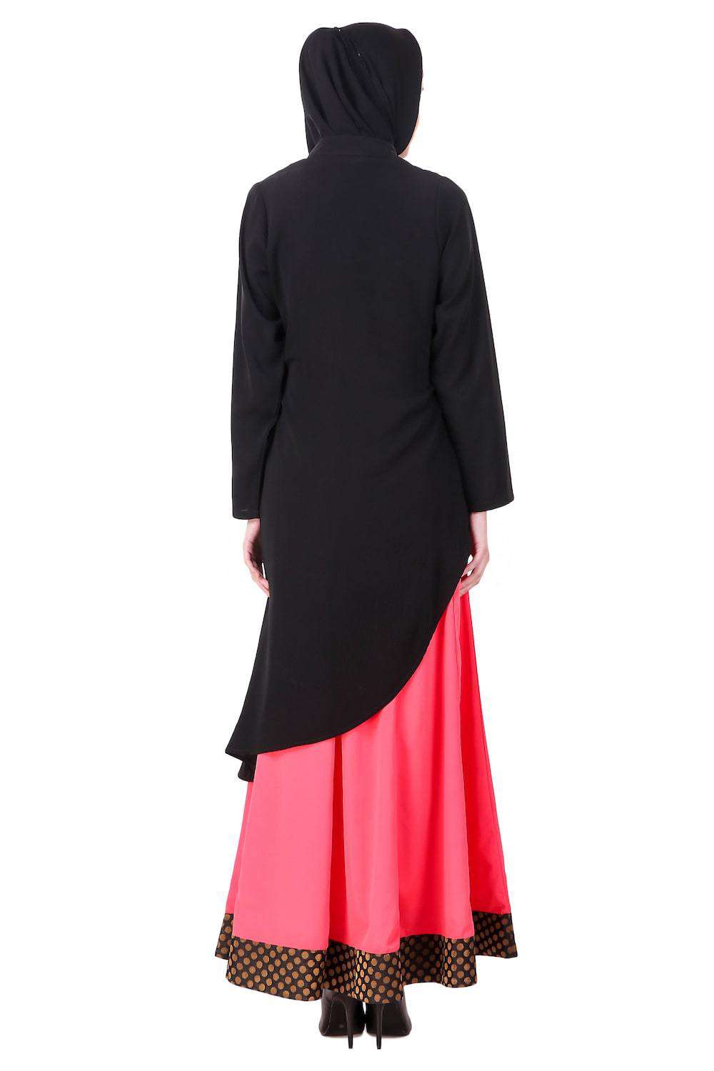 Dual Layer Cross Over Jacket Abaya Back