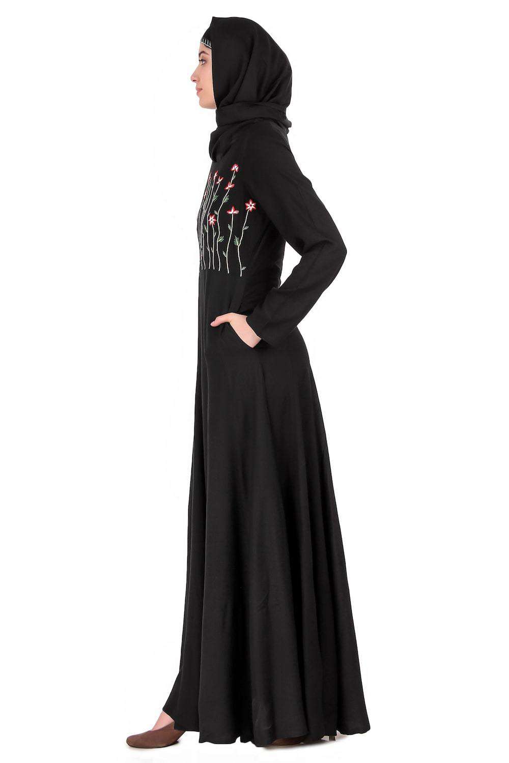 Growing Embellished Stem Anarkali Abaya Side