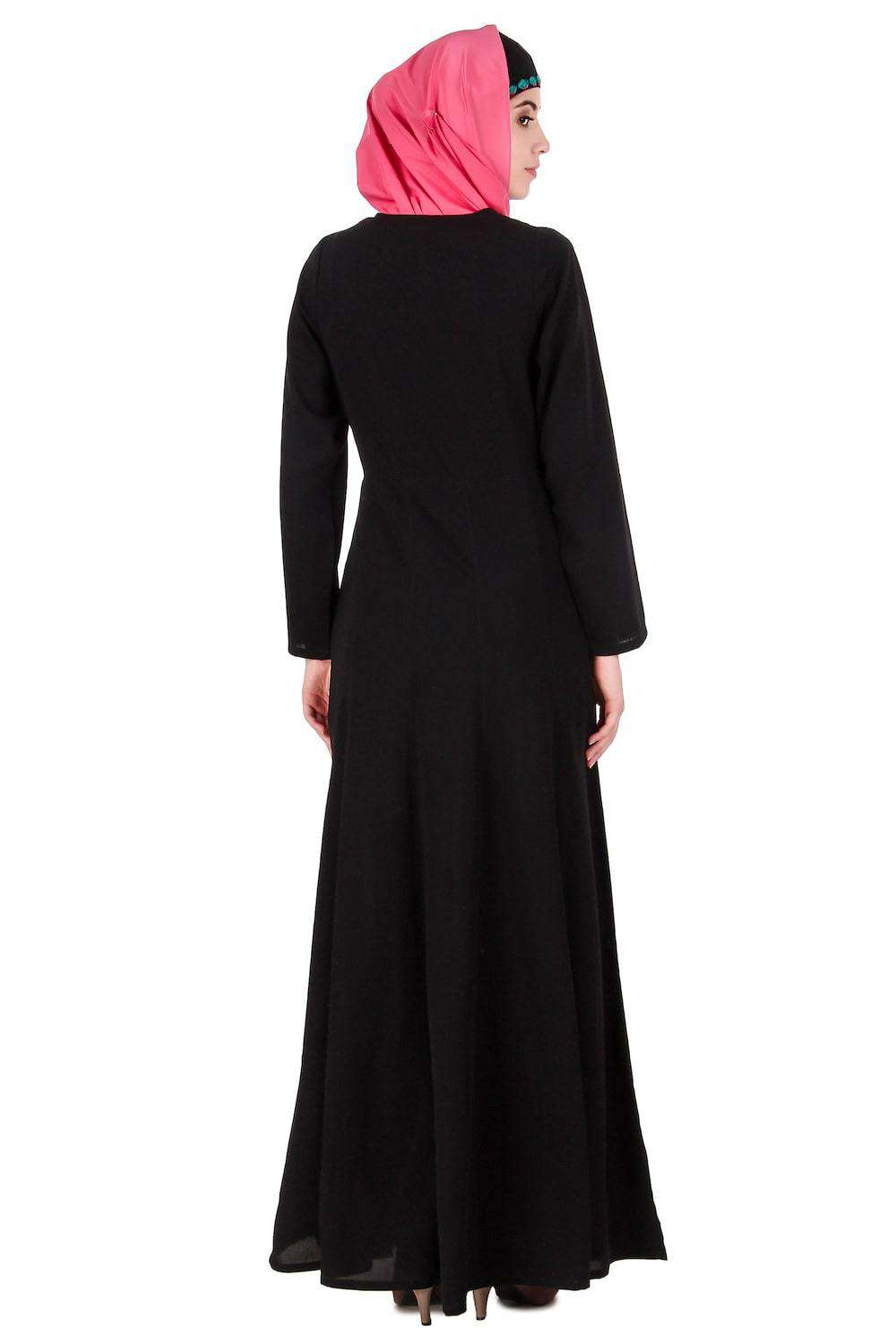 Floral Patchwork Semi-Circular Abaya Back