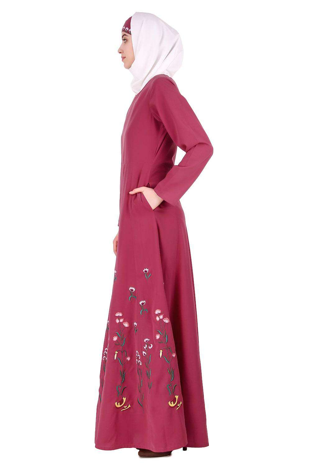 Embroidered Multi Panel EID Abaya Side