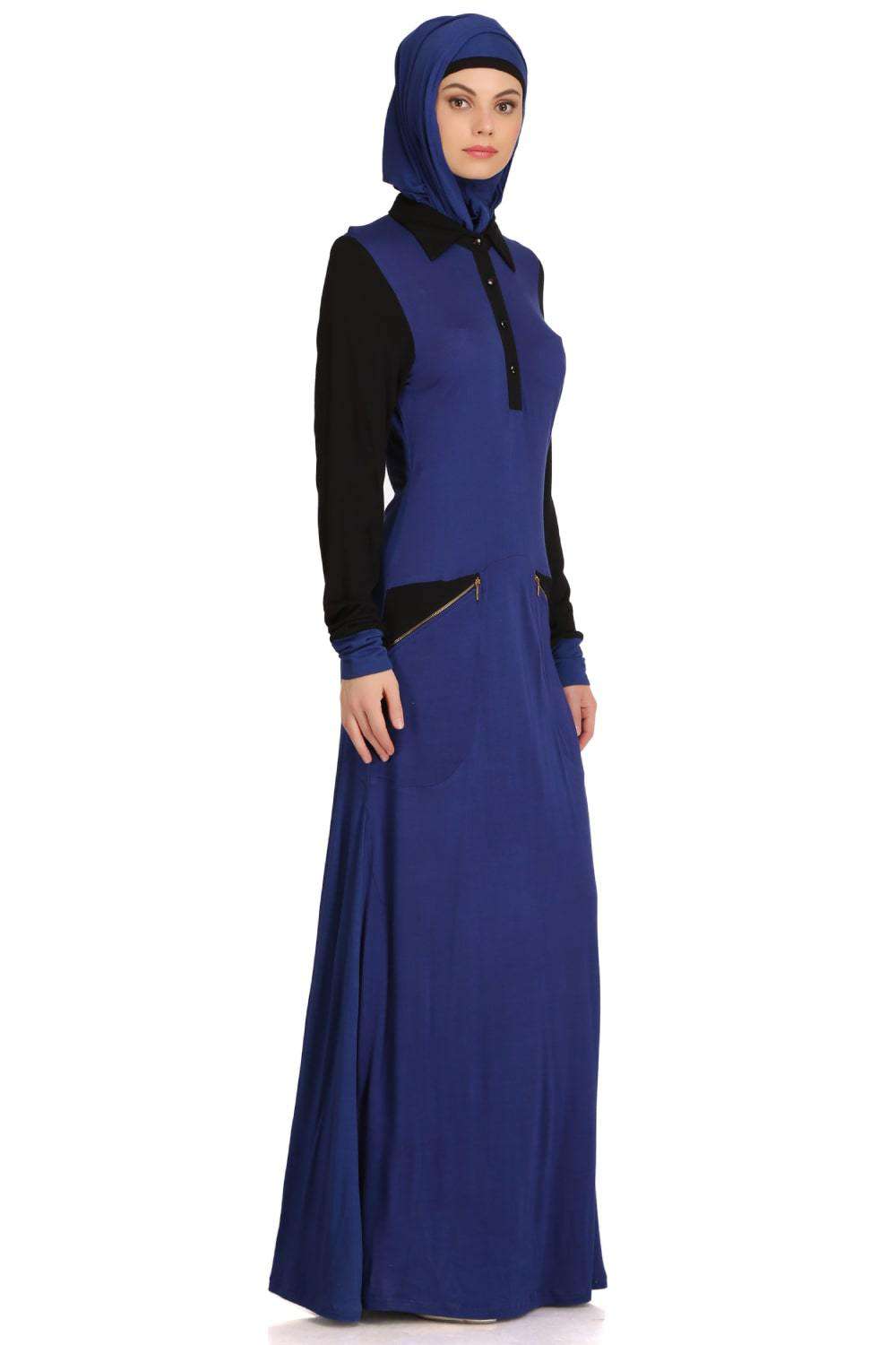 Dual Color Formal Wear Knit Abaya Side