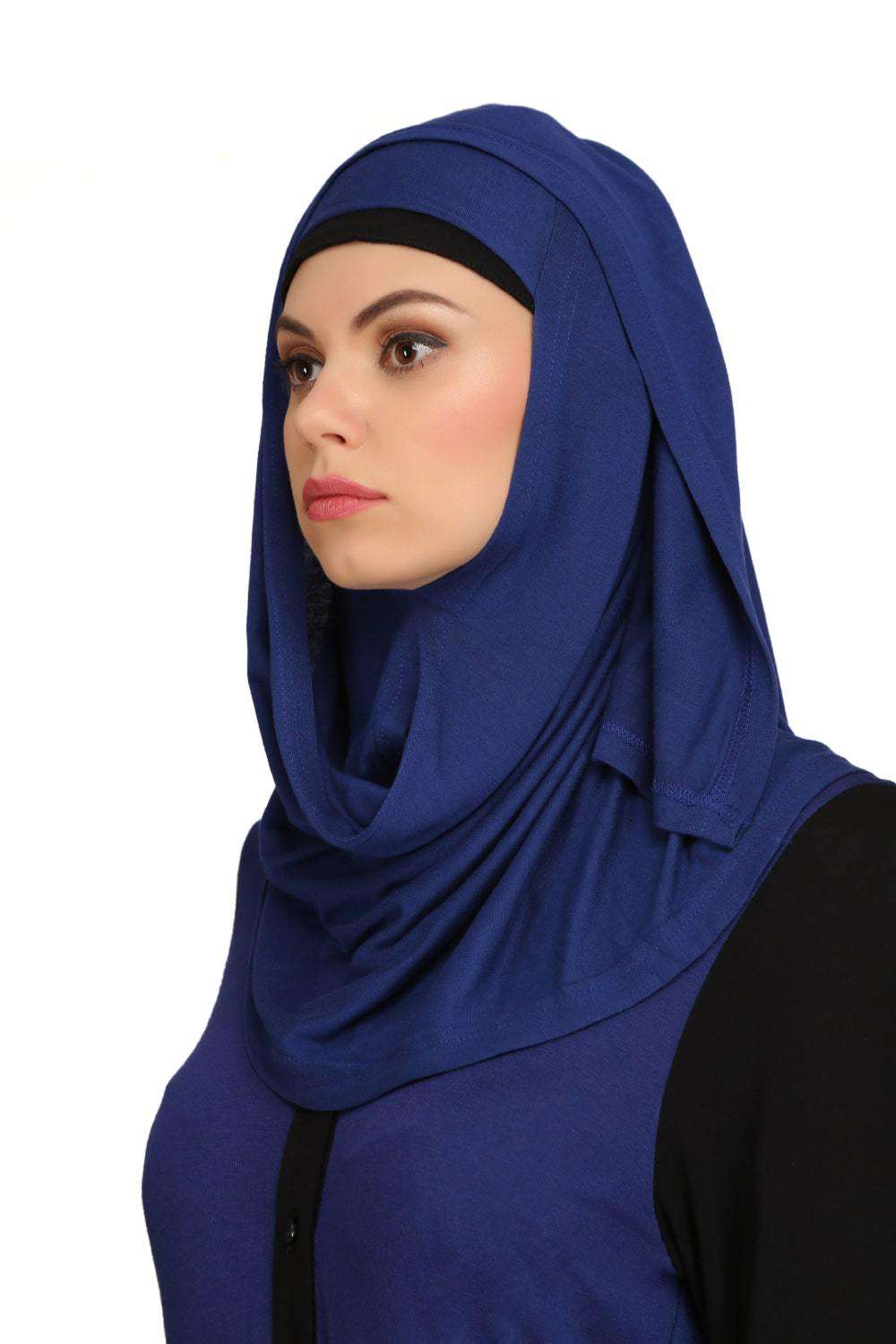 Dual Color Formal Wear Knit Abaya Hijab
