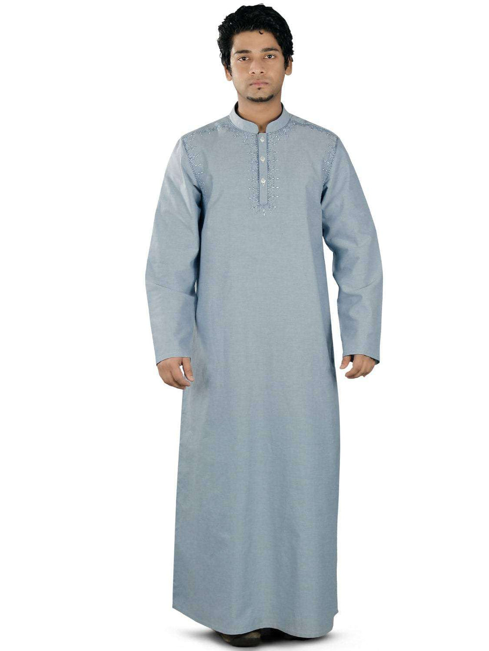 Nazeer Blue Cotton Galabiyya