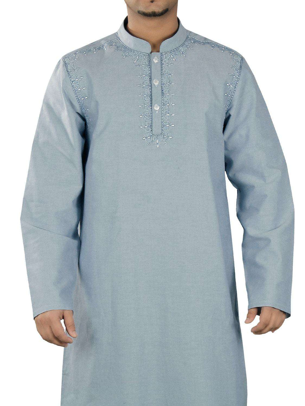 Nazeer Blue Cotton Galabiyya