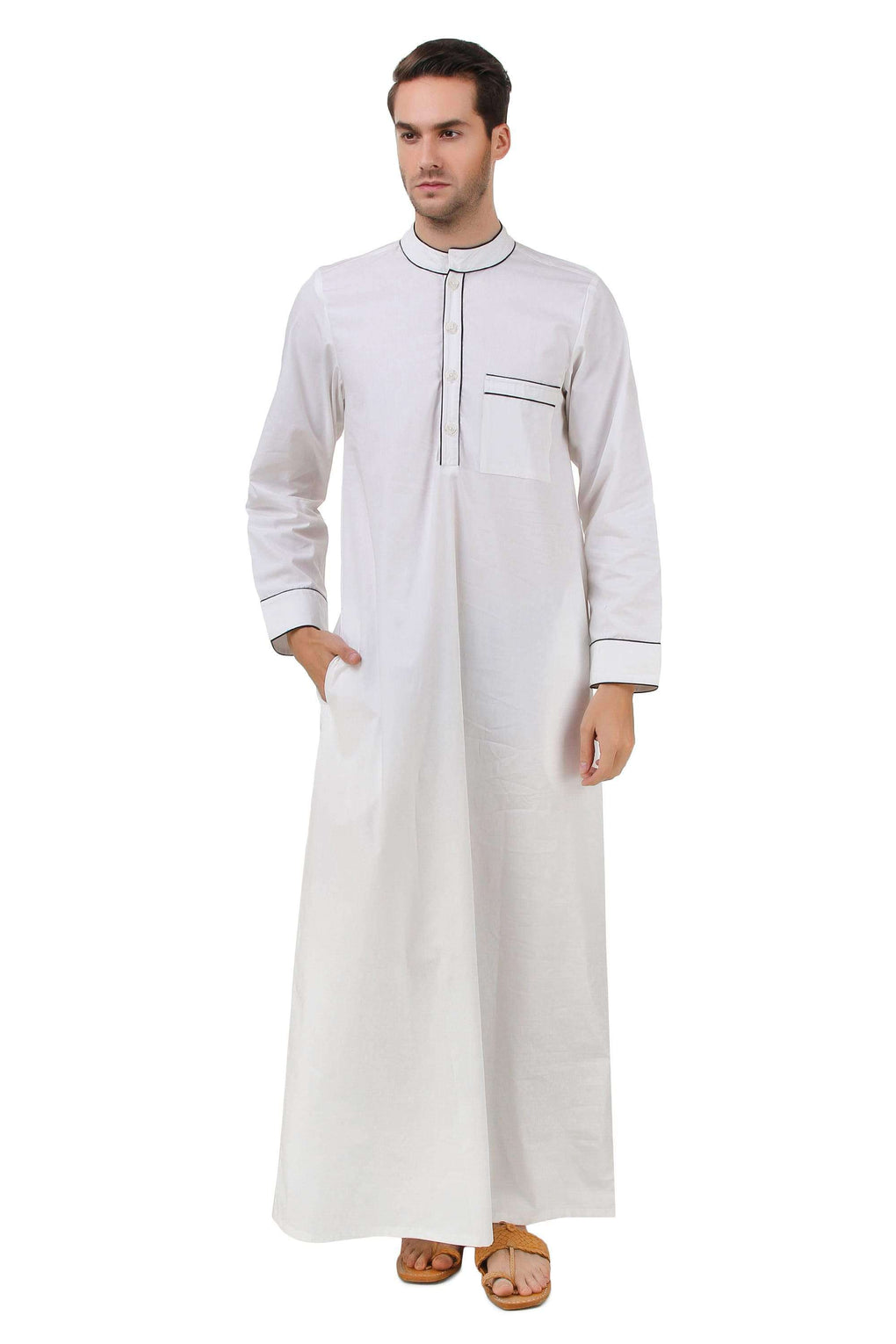 Zayan White Cotton Galabiyya