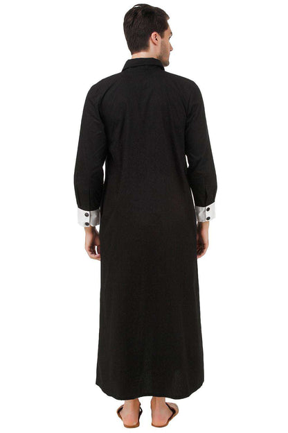 Tali Black & White Cotton Thobe
