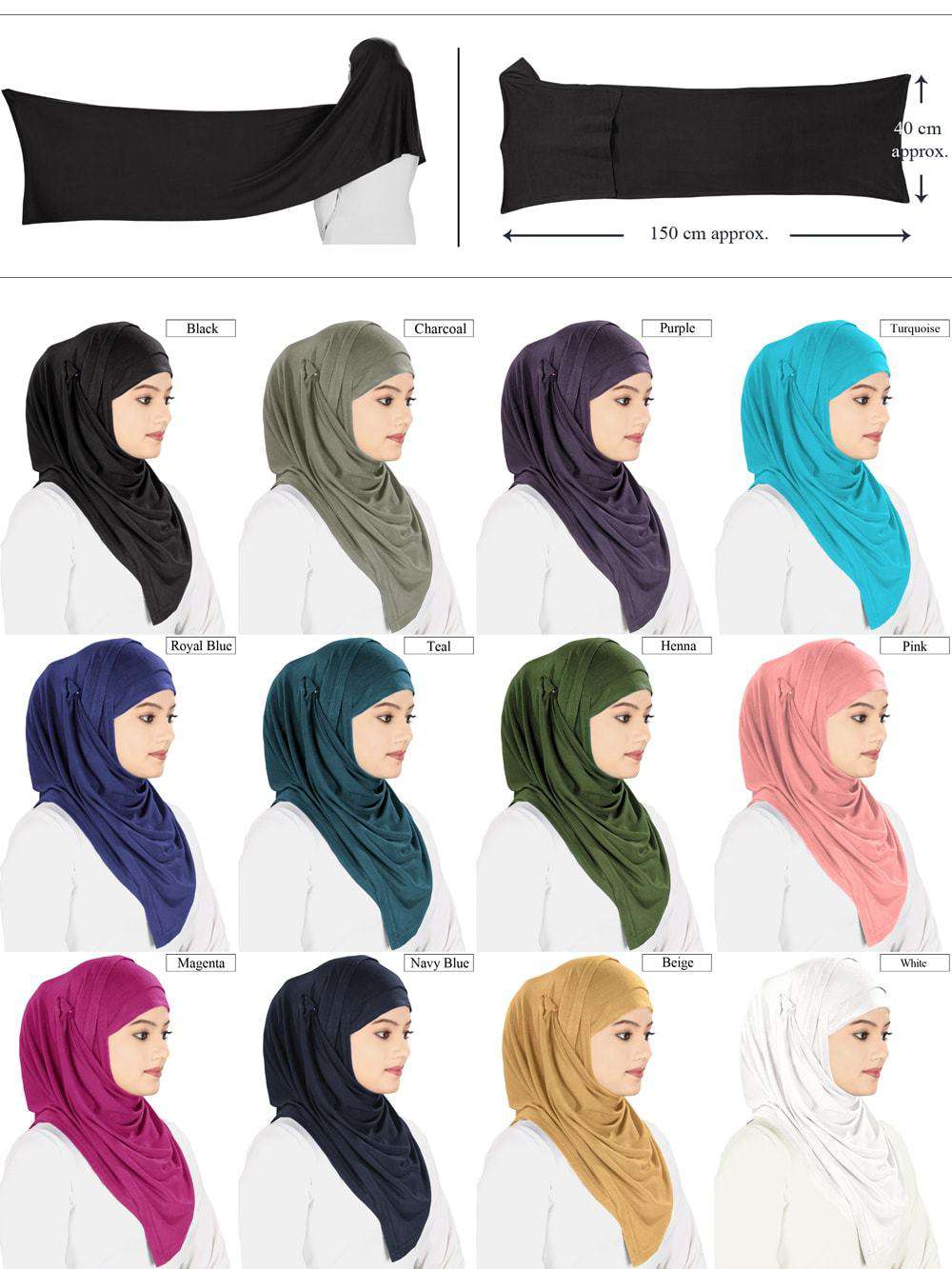 Instant Jersey Hijab With Head Band