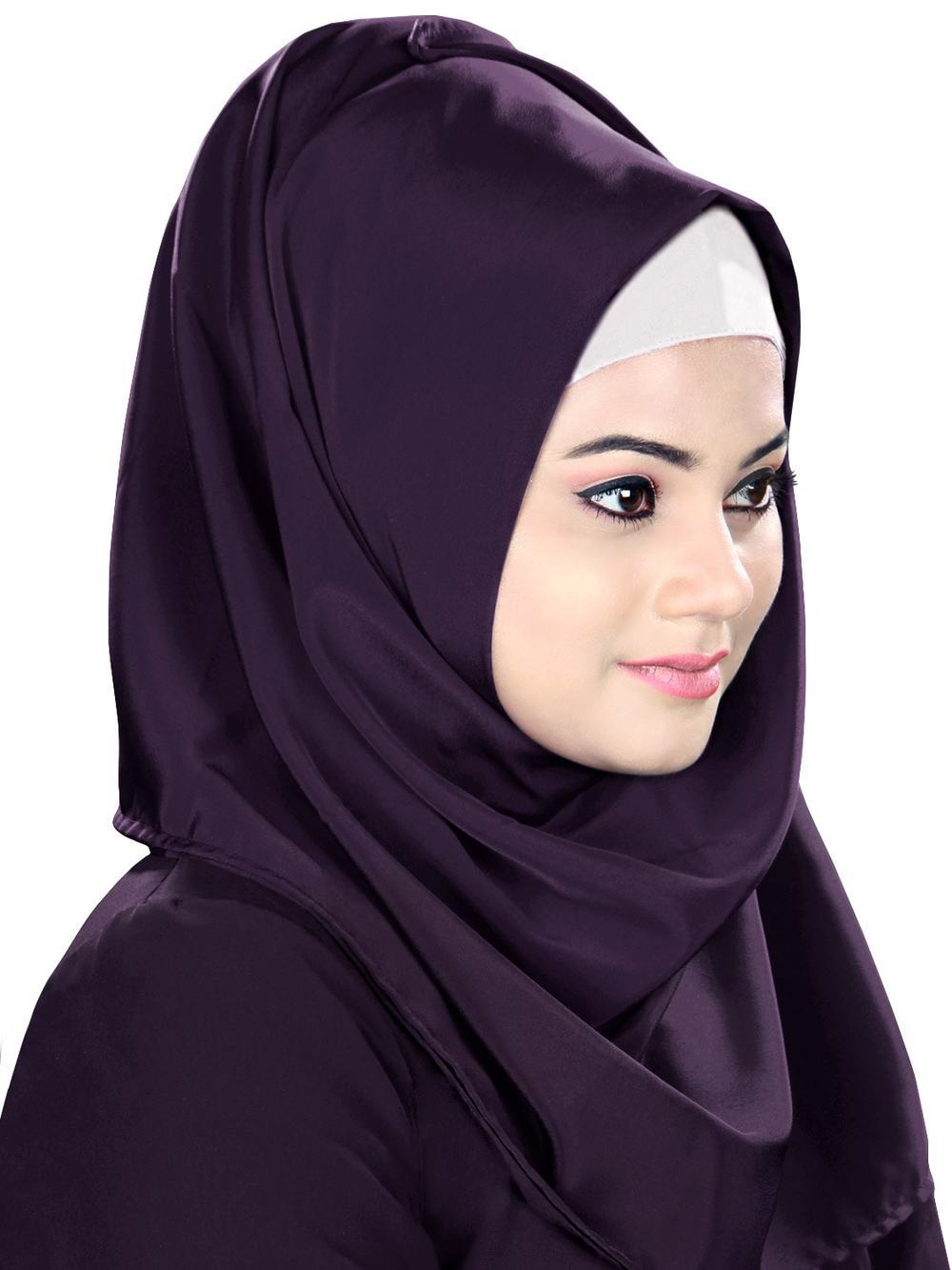 Purple Hijab With White Band