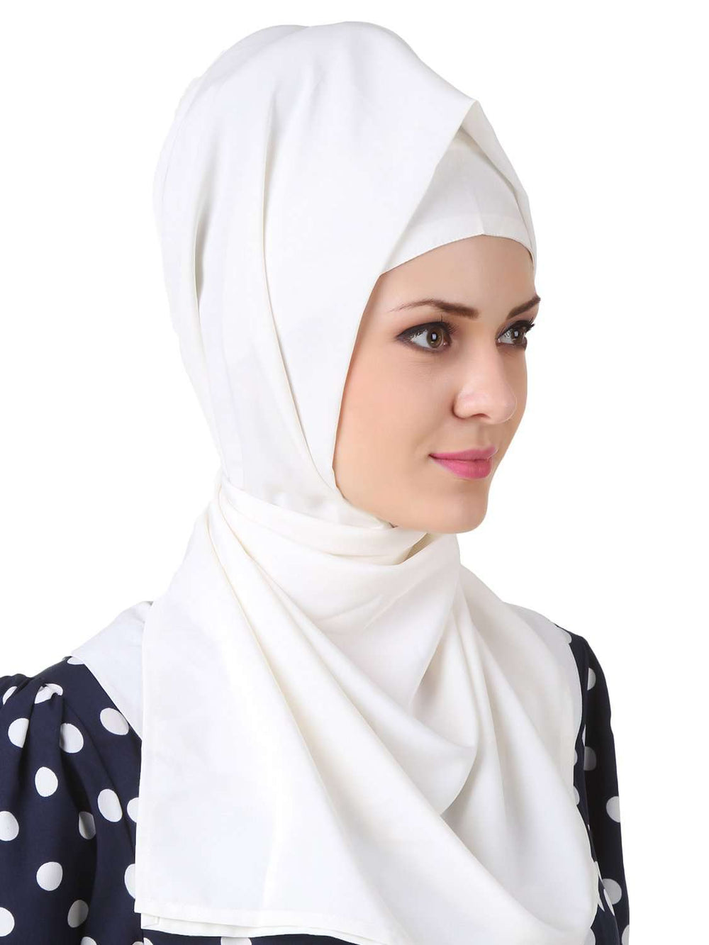 Sairah White Crepe Hijab