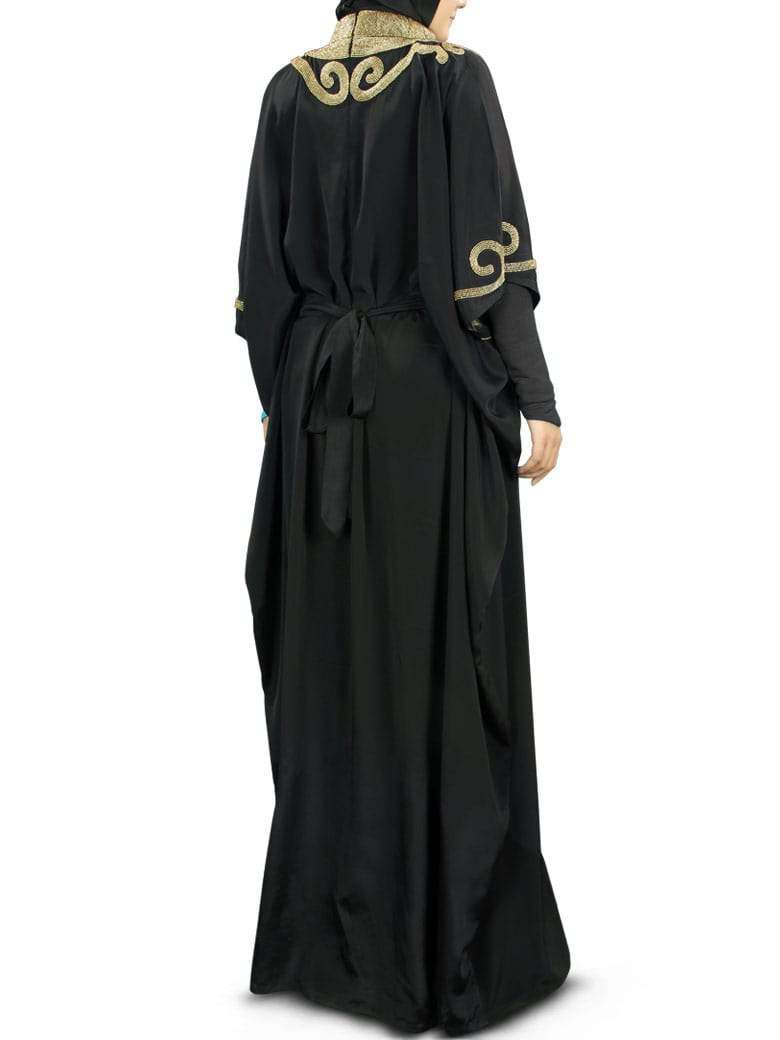 Nayyab Hand Embroidered Black Kaftan