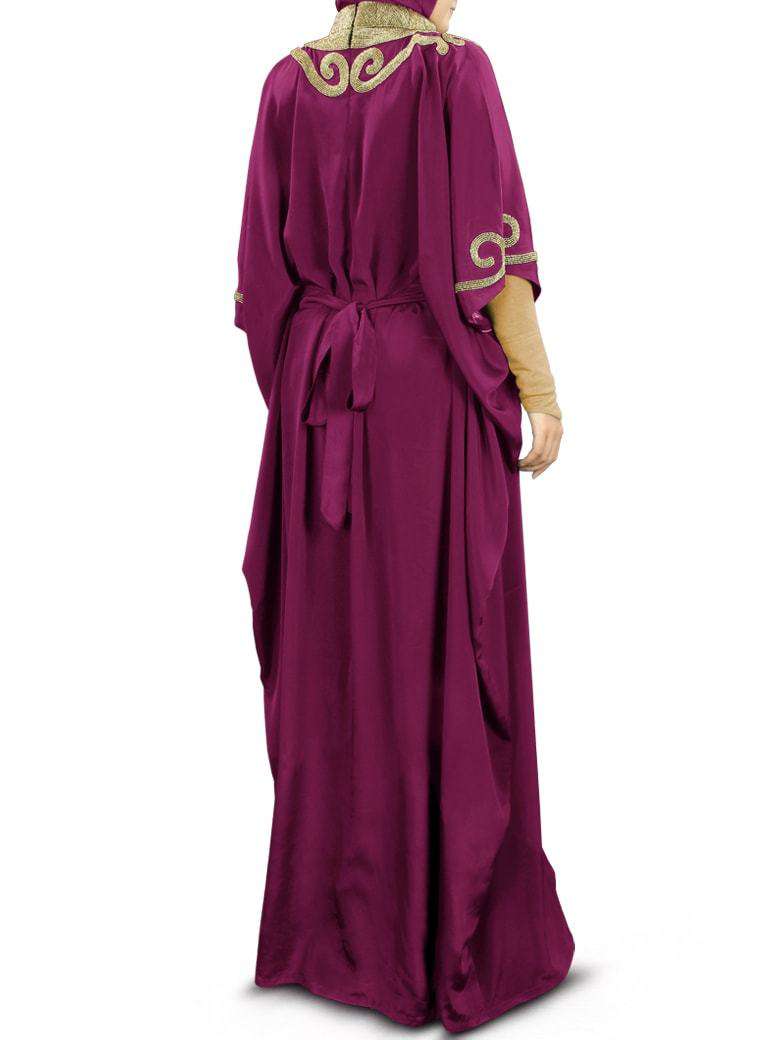 Nayyab Hand Embroidered Wine Kaftan