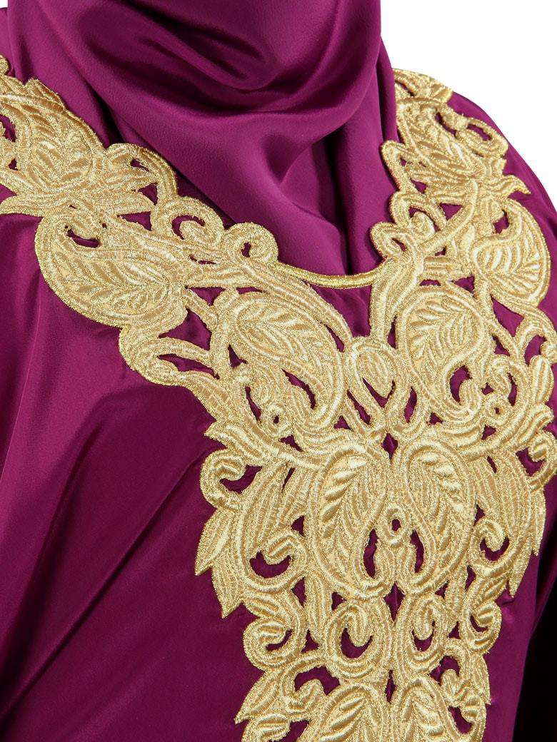 Nelam Gold Embroidered Wine Kaftan