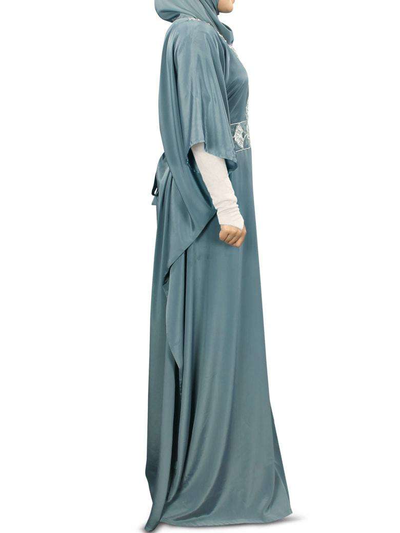 Liyana Hand Embroidered Grey Kaftan