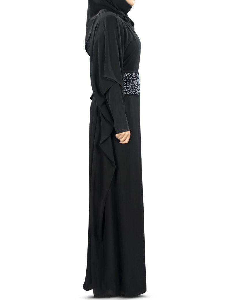 Anum Hand Embroidered Black Kaftan