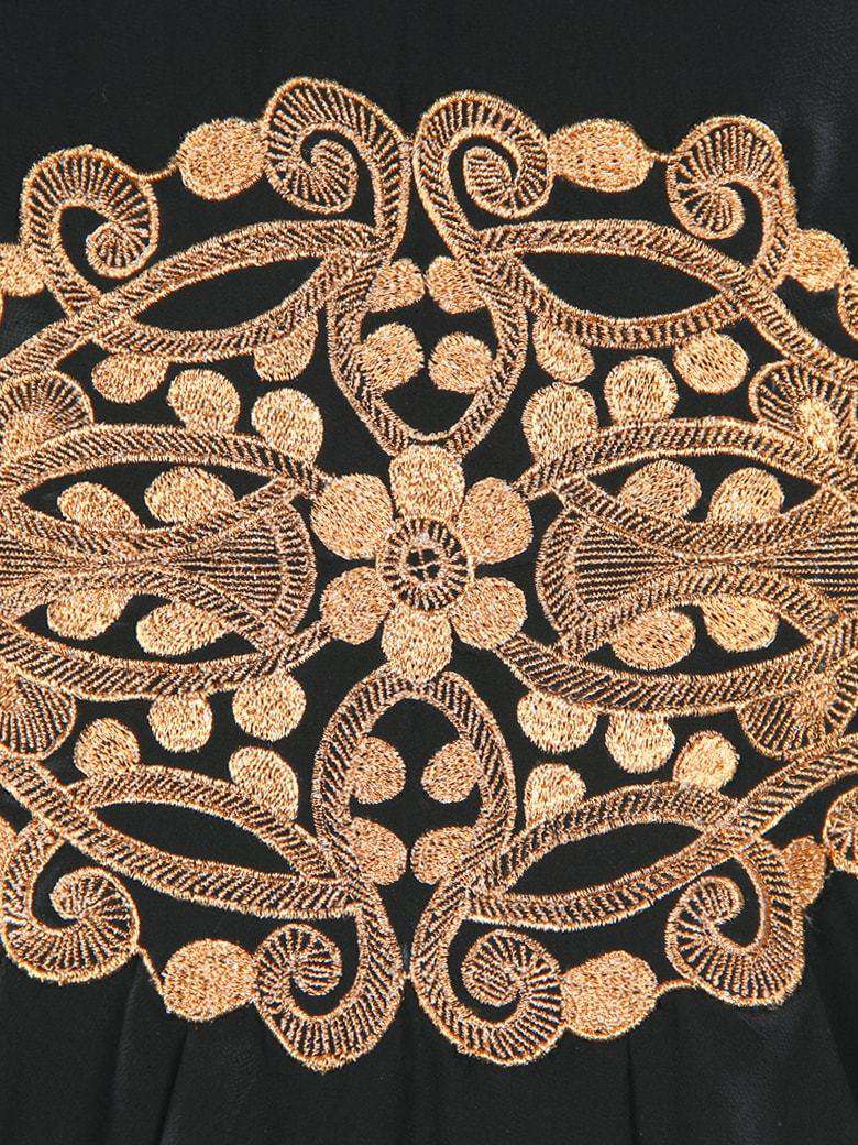 Amara Copper Embroidered Black Kaftan
