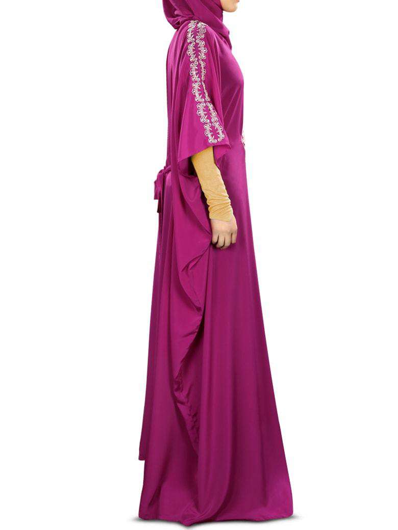 Sumanah Hand Embroidered Magenta Kaftan