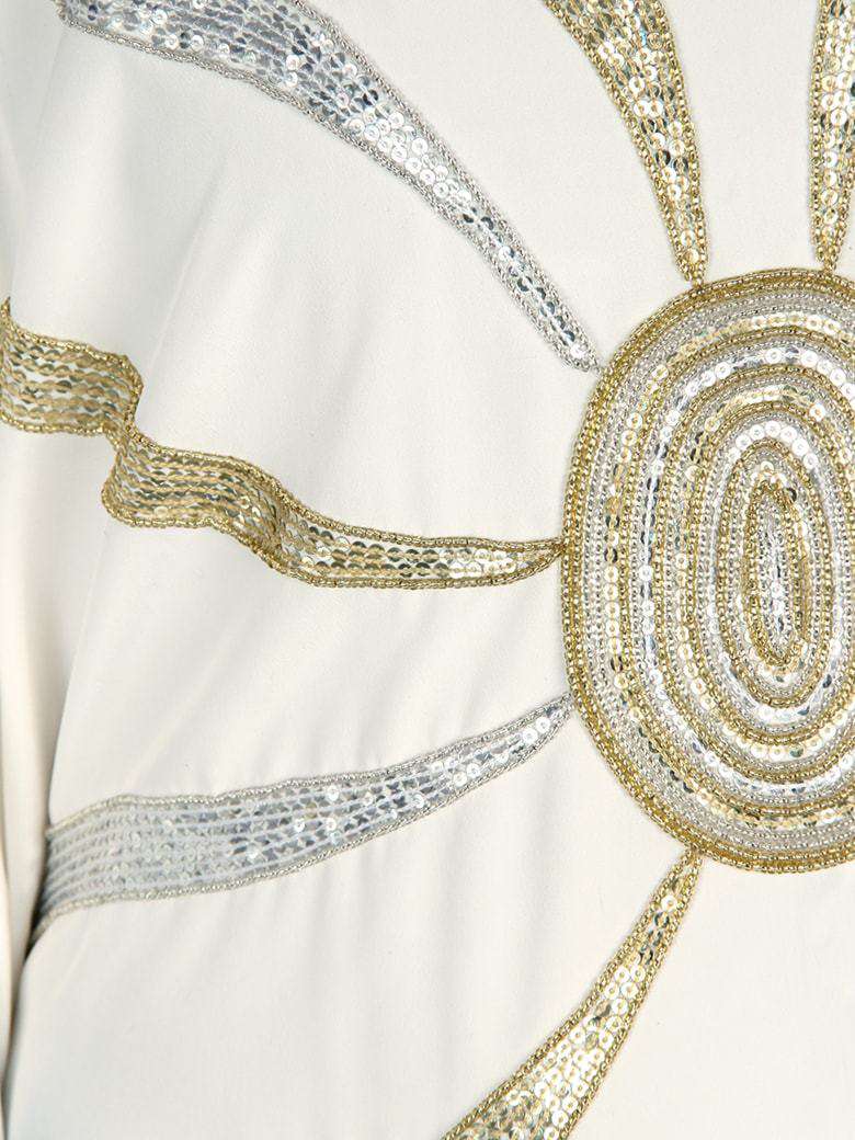 Shahnoor Hand Embroidered Off White Kaftan