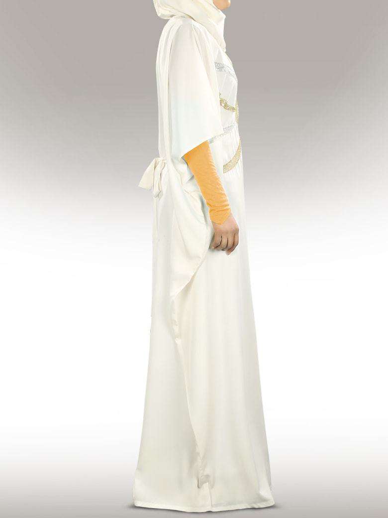 Shahnoor Hand Embroidered Off White Kaftan