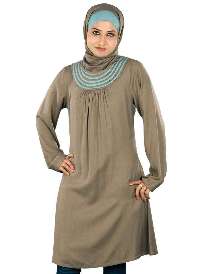 Trendy Khaki Rayon Tunic