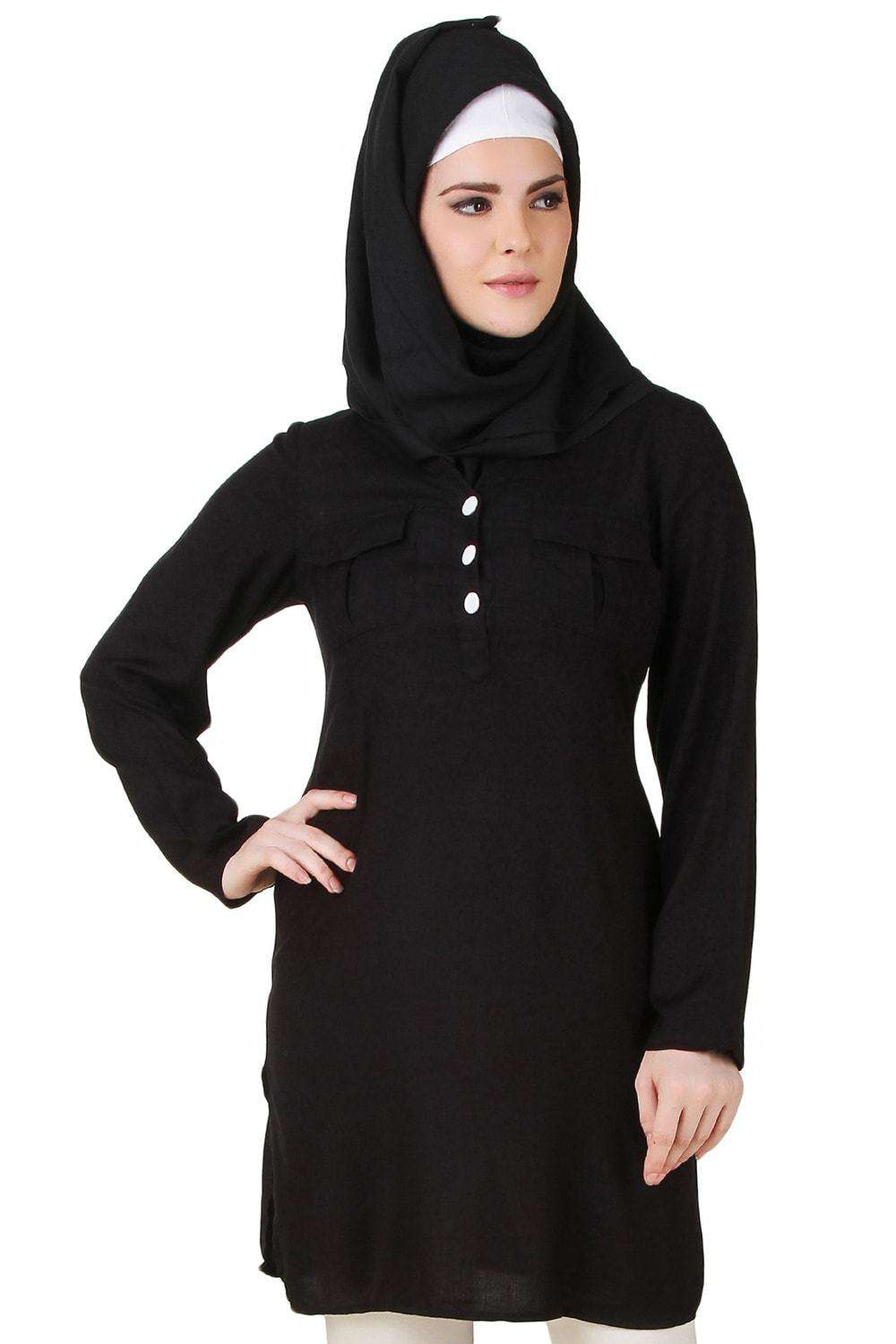 Fatinah Black Rayon Tunic