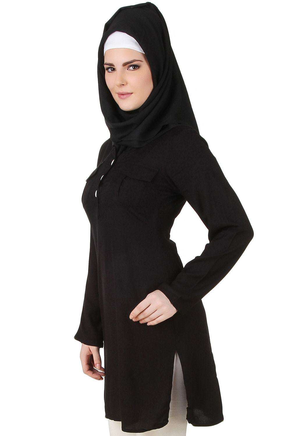 Fatinah Black Rayon Tunic