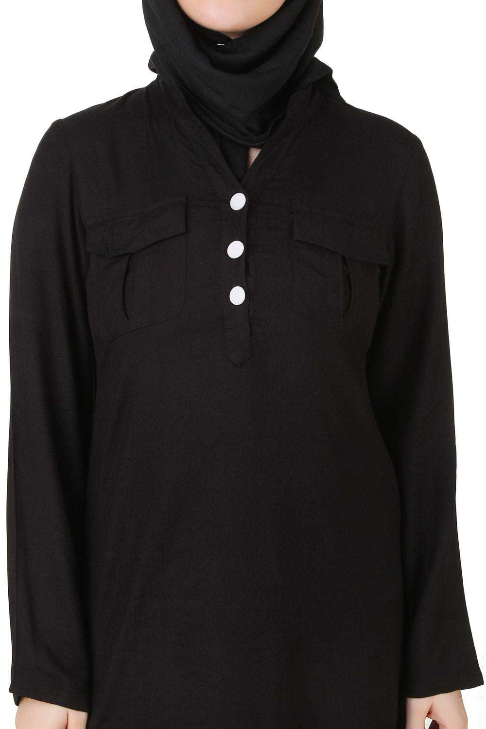 Fatinah Black Rayon Tunic