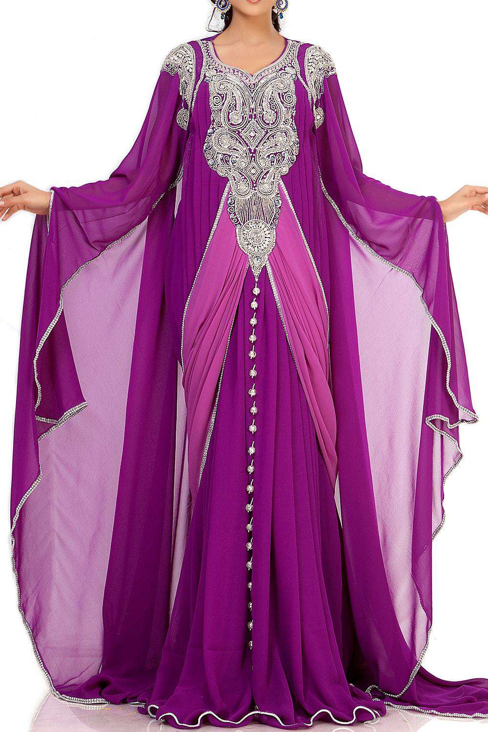 Classy Purple Color Designer Arabic Islamic Dress