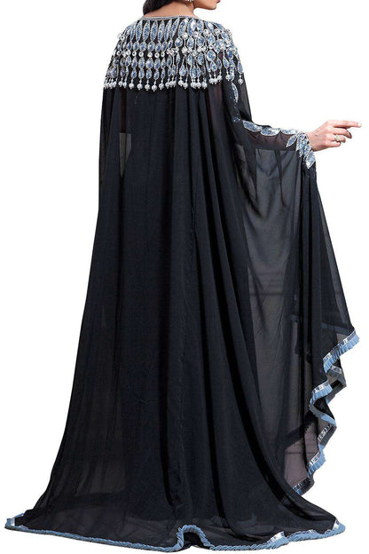 Fancy Black color Georgette Plus Size Islamic wedding kaftan