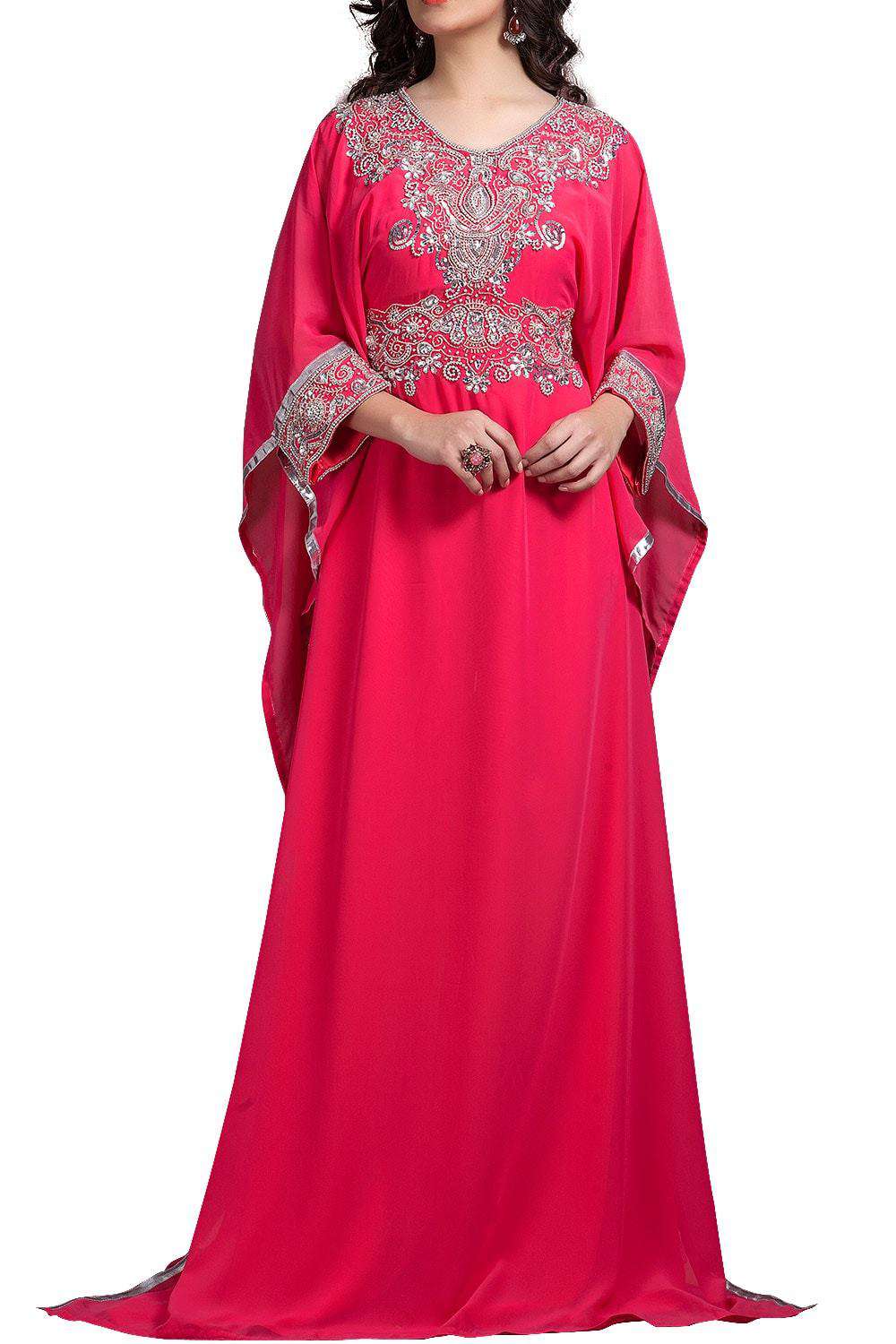 Pink color Kaftan-Georgette Farasha