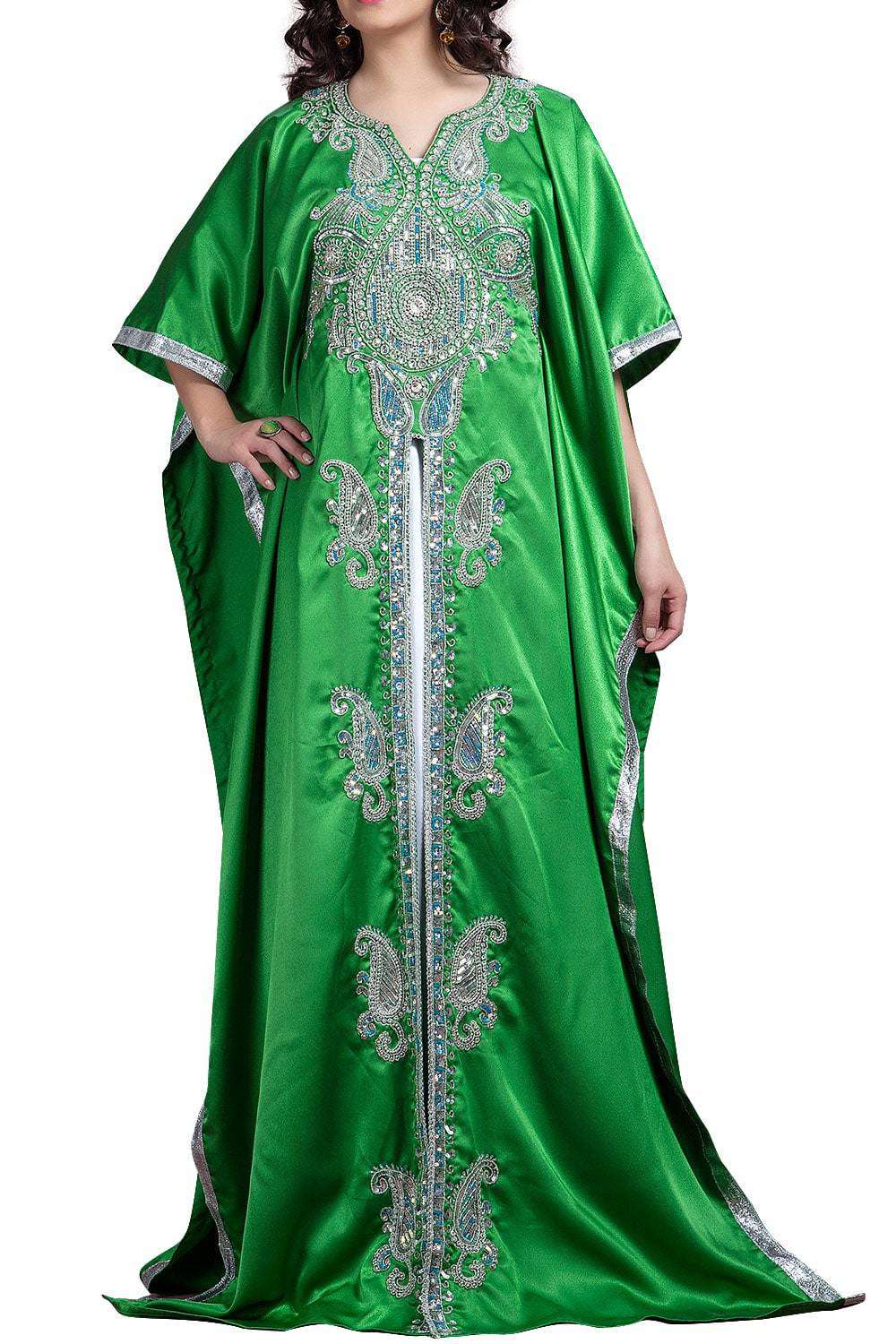 Islamic Stylish Green Color Kaftan