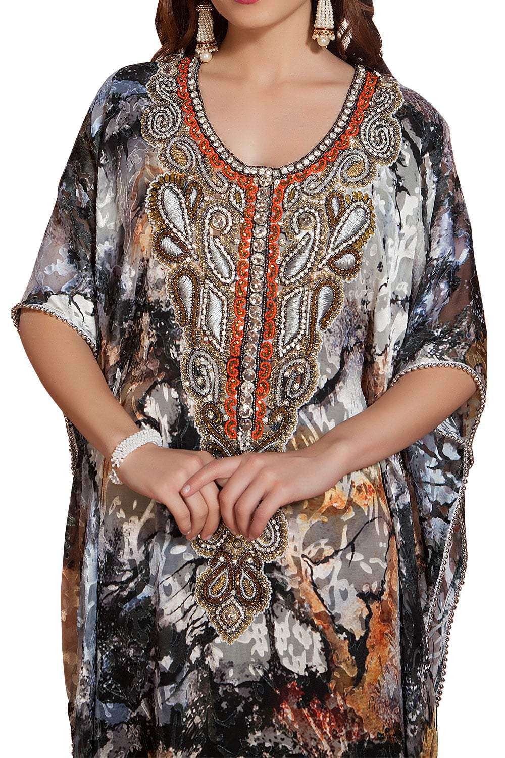 Saudi Arabic style Multi Color Handmade Free Size Kaftan